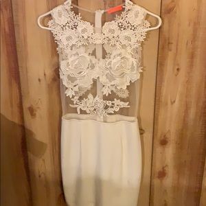 White embroidered lace dress